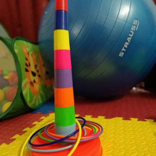 Therapist and child working together on speech communication goals