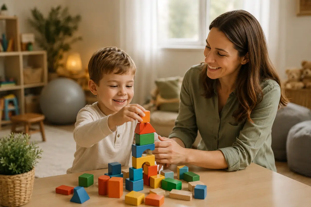 Occupational therapy session focused on fine motor play and child participation